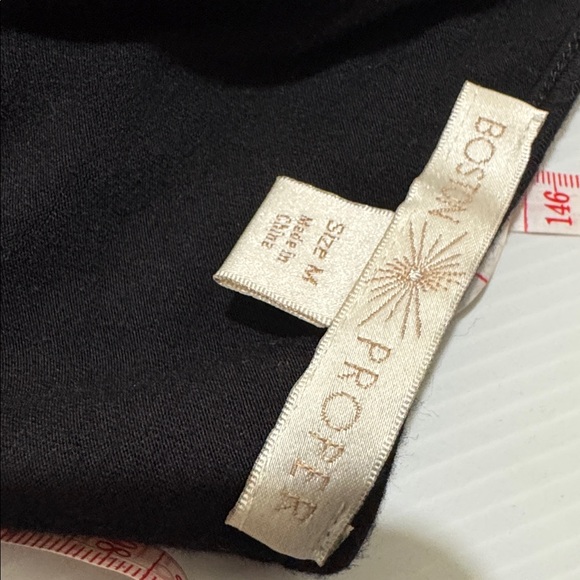 Boston proper Black Draped Surplice Top Split Bell Sleeve Blouse - Picture 6 of 7